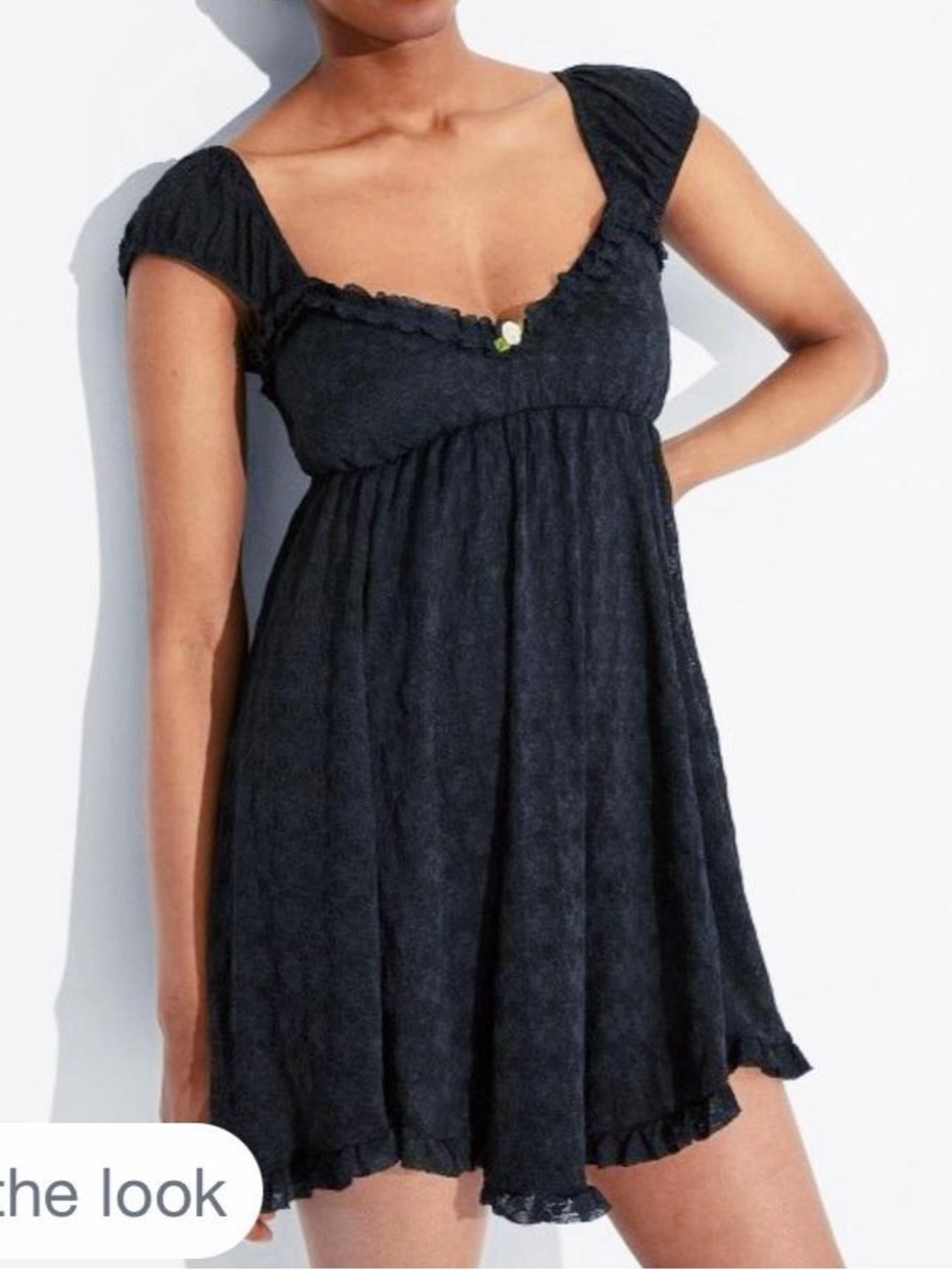 Wild Fable Black Lace Babydoll Mini Dress